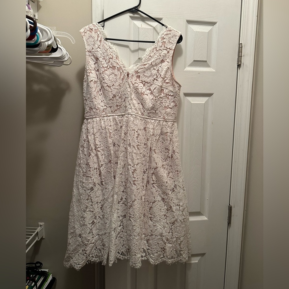 White lace midi lulus dress